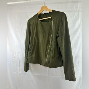 Summer & Sage Olive Green Asymmetrical Jacket, Size M